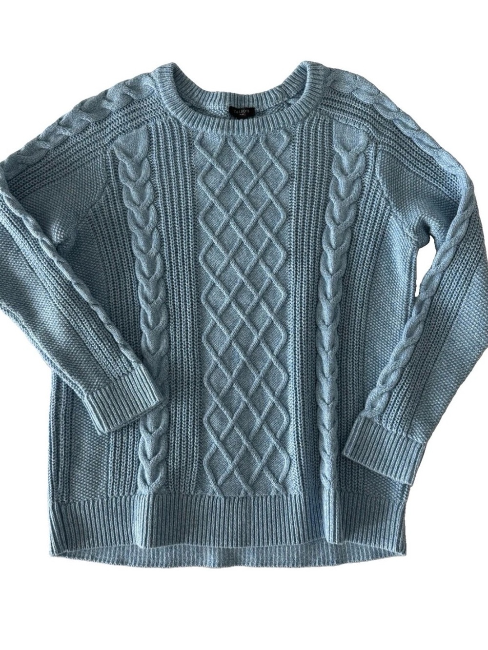 Talbots Cable Knit Fisherman’s 100% Cotton French Blue Cozycore Plus Size X/12W